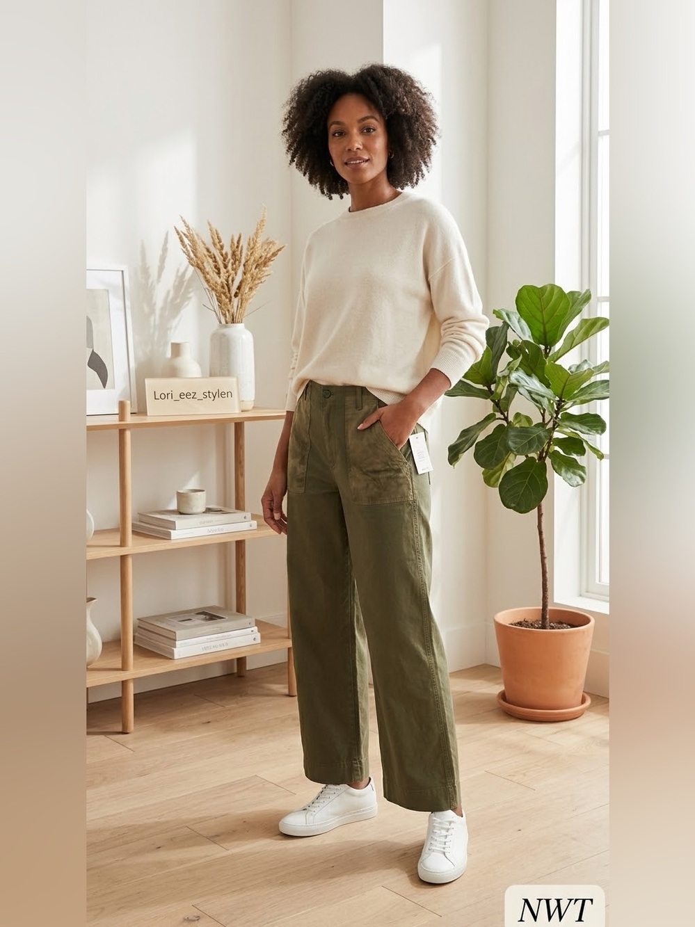 Brand New GAP Olive Green Wide-Leg Utility Pants